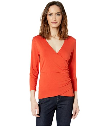 Imbracaminte femei vince camuto 34 sleeve wrap front knit top mandarin red