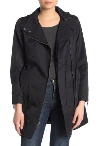 Imbracaminte femei vince camuto belted hooded trench coat black
