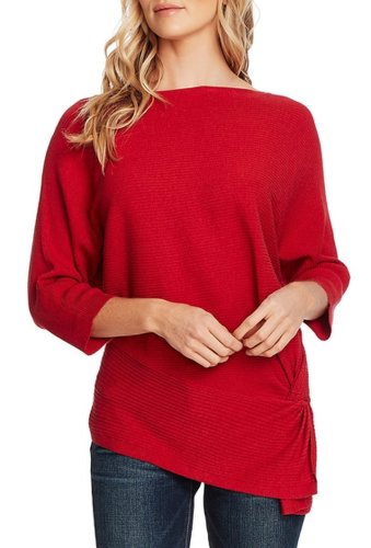 Imbracaminte femei vince camuto dolman sleeve side twist ribbed sweater rhubarb