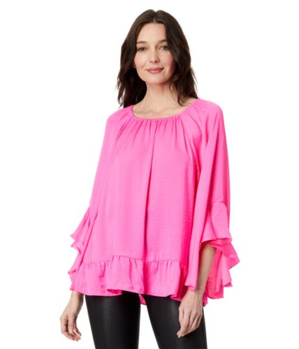 Imbracaminte femei vince camuto flowy ruffled blouse with 34 sleeve hot pink