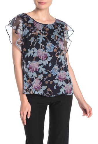 Imbracaminte femei vince camuto flutter sleeve floral print top classic na