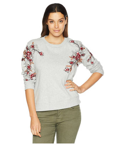 Imbracaminte femei vince camuto french terry embroidered sweatshirt grey heather