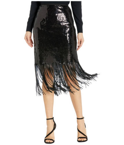 Imbracaminte femei vince camuto fringe sequin side zip skirt rich black