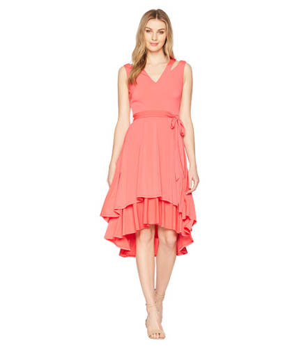 Imbracaminte femei vince camuto ity split shoulder high-low dress with double tier pink