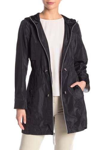 Imbracaminte femei vince camuto lightweight solid hooded anorak jacket black