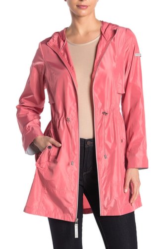 Imbracaminte femei vince camuto lightweight solid hooded anorak jacket coral
