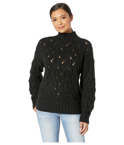 Imbracaminte femei vince camuto long sleeve texture stitch mock neck sweater rich black