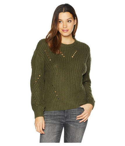 Imbracaminte femei vince camuto long sleeve transfer ribbed sweater rich olive