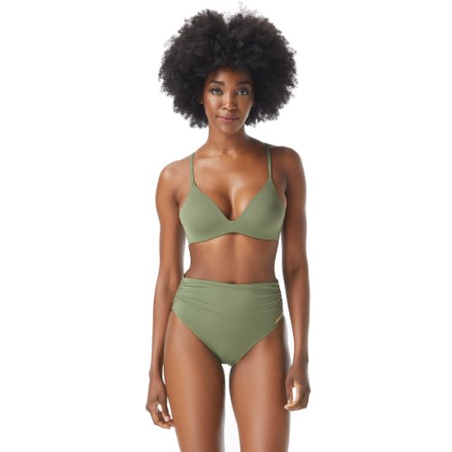 Imbracaminte femei vince camuto riviera solids molded bikini top w soft cups safari green