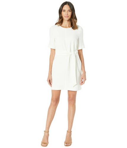 Imbracaminte femei Vince Camuto short sleeve parisian crepe belted dress pearl ivory