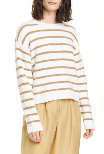 Imbracaminte femei vince stripe cotton blend sweater optic whitedune