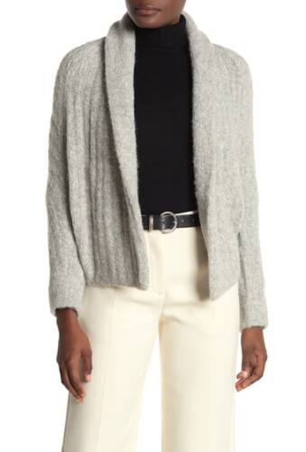 Imbracaminte femei vince textured knit shawl collar cardigan soft grey