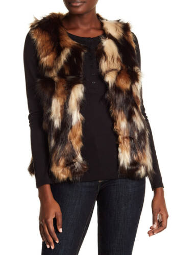 Imbracaminte femei vintage havana reversible faux fur vest black-neutral