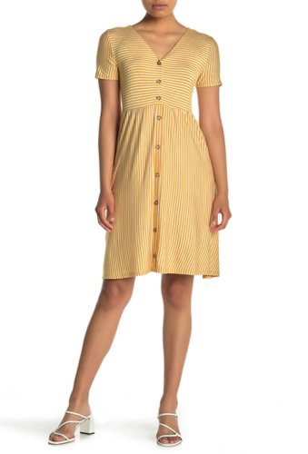 Imbracaminte femei west kei knit striped dress petite yellow