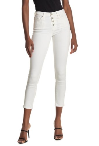 Imbracaminte femei william rast button high rise skinny ankle crop jeans white