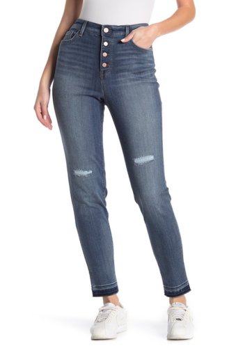 Imbracaminte femei william rast ripped high waisted skinny jeans auroral blue