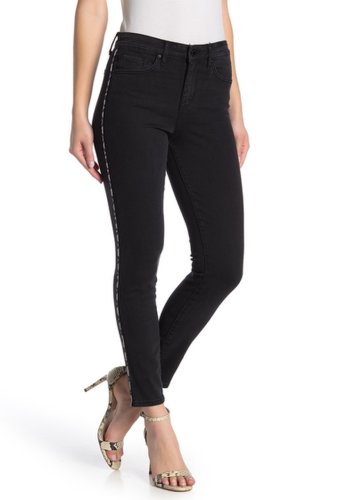 Imbracaminte femei william rast side piping high rise skinny jeans black with animal piping
