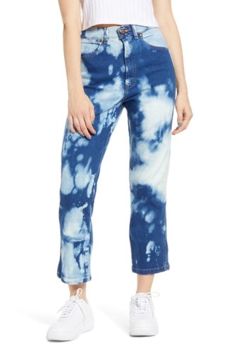 Imbracaminte femei wrangler bleached heritage straight leg jeans blue