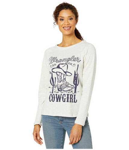 Imbracaminte femei wrangler raglan sweatshirt with graphic oatmeal