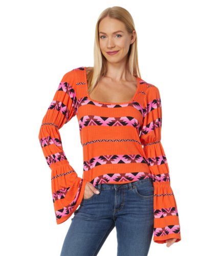 Imbracaminte femei wrangler retro knit square neck top orange