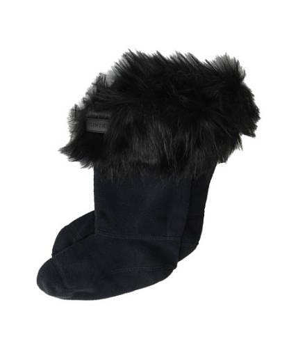 Imbracaminte fete hunter faux fur cuff boot sock (little kidbig kid) black