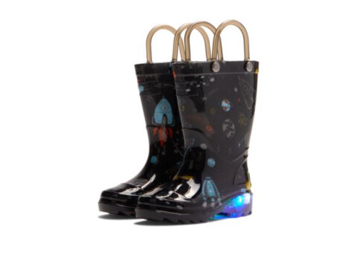 Incaltaminte baieti western chief kids space adventure lighted waterproof rain boot (toddlerlittle kid) black