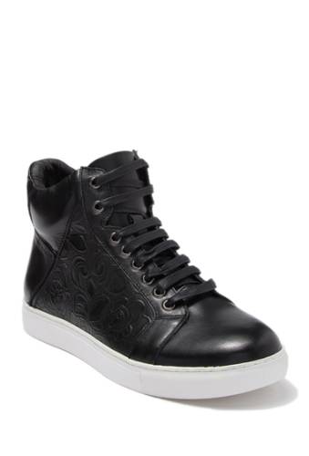 Incaltaminte barbati badgley mischka robert tooled leather mid sneaker black