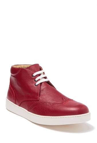 Incaltaminte barbati bugatchi wingtip leather sneaker rosso