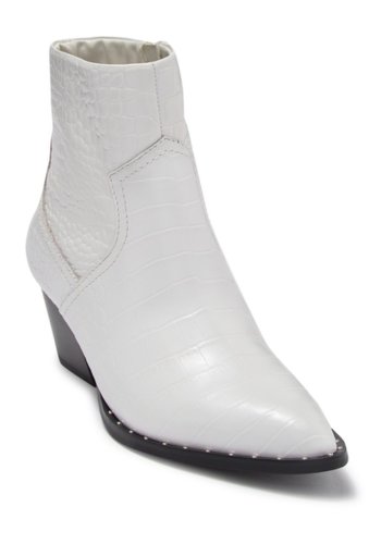 Incaltaminte femei aldo agroacia croc embossed leather ankle boot white emb croco leat