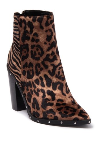 Incaltaminte femei aldo ibalenna leather block heel ankle boot animal print