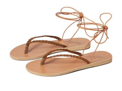 Incaltaminte femei ancient greek sandals plage lace-up tan