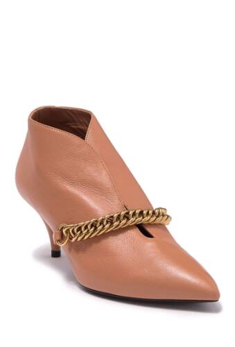 Incaltaminte femei burberry bronwen chain link pointed toe leather bootie russet pink