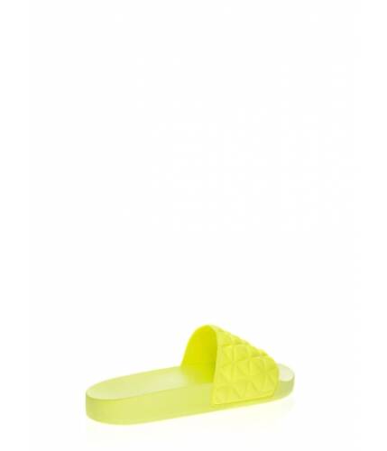 Incaltaminte femei cheapchic add some texture scaled slide sandals neonyellow