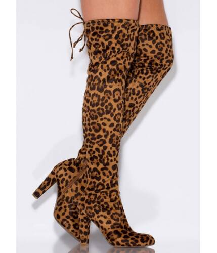 Incaltaminte femei cheapchic all legs over-the-knee chunky boots leopard