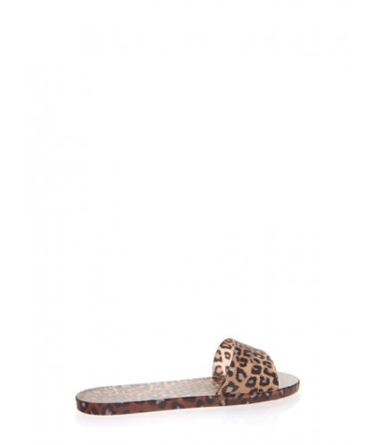 Incaltaminte femei cheapchic animal kingdom jelly slide sandals leopard