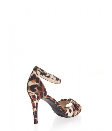 Incaltaminte femei cheapchic bow and behold ankle strap heels leopard