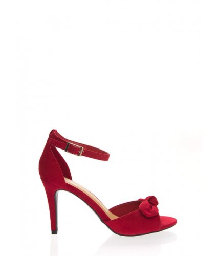 Incaltaminte femei cheapchic bow and behold ankle strap heels red