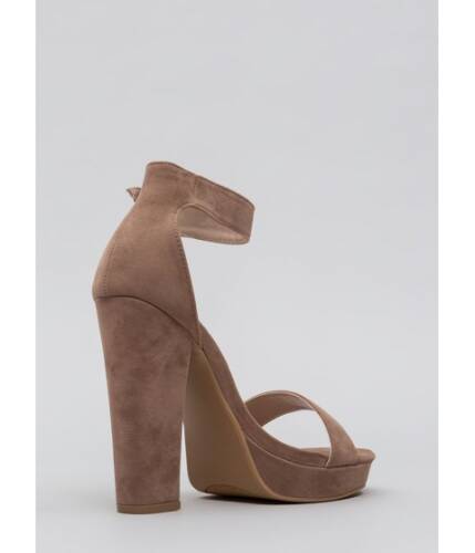 Incaltaminte femei cheapchic buckled beauty chunky platform heels taupe