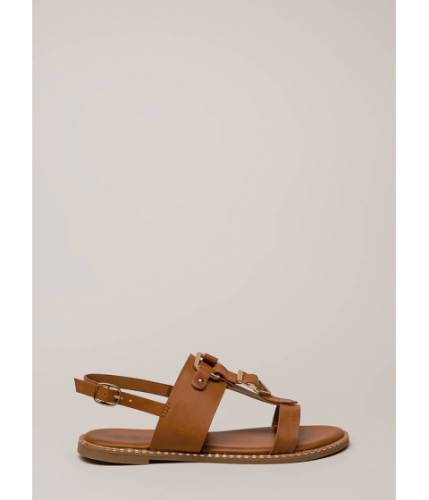 Incaltaminte femei cheapchic buckled beauty strappy sandals tan
