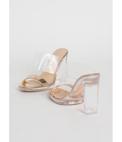 Incaltaminte femei cheapchic clear and now metallic illusion heels rosegold