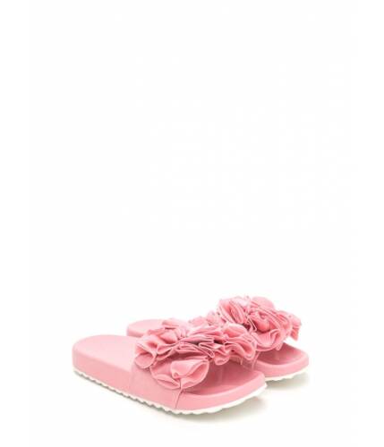 Incaltaminte femei cheapchic coming up rosettes slide sandals pink