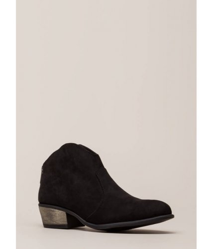 Incaltaminte femei cheapchic cowgirl roundup faux suede booties black