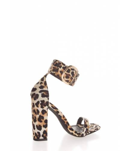 Incaltaminte femei cheapchic cuff love chunky leopard heels leopard