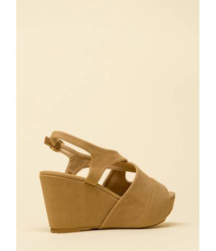 Incaltaminte femei cheapchic easy day cut-out peep-toe wedges natural