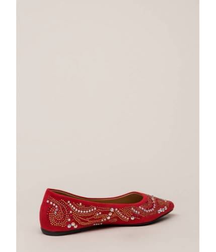 Incaltaminte femei cheapchic embellish your story jeweled flats red