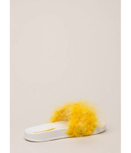 Incaltaminte femei cheapchic flock together flatform slide sandals yellow