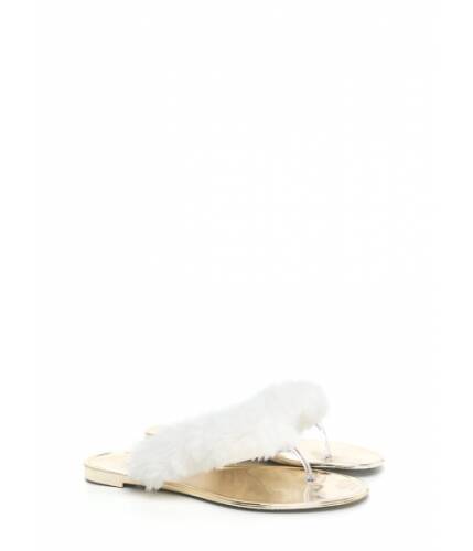 Incaltaminte femei cheapchic fur-ever and ever jelly thong sandals white
