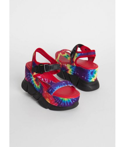 Incaltaminte femei cheapchic get chunky rainbow tie-dye wedge sandals rainbow