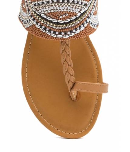 Incaltaminte femei cheapchic glitz everywhere braided t-strap sandals natural