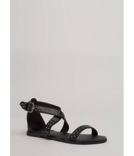 Incaltaminte femei cheapchic have the edge strappy studded sandals black